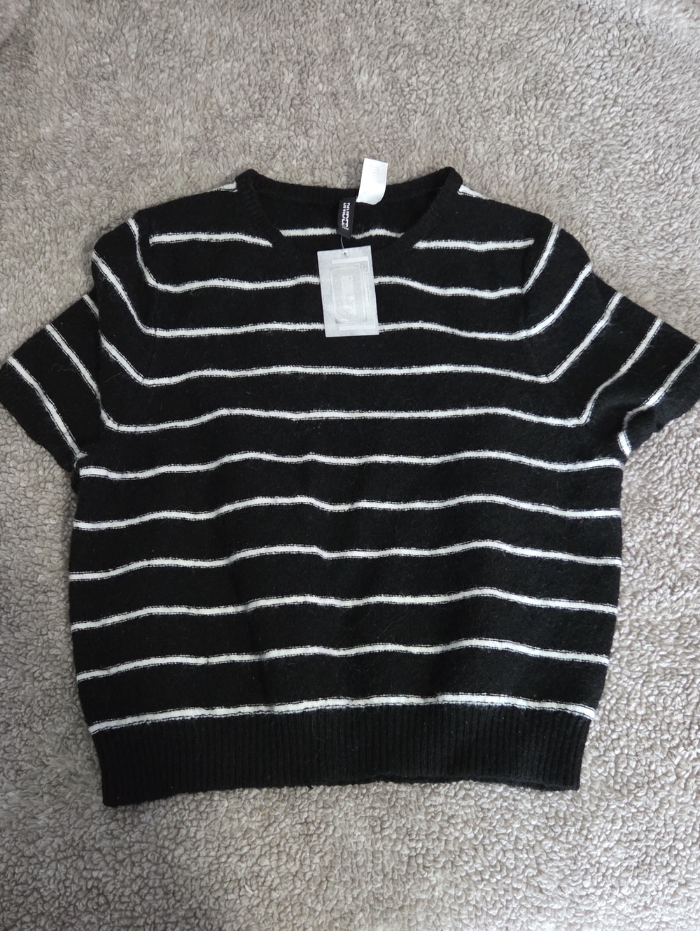 H&M Black Sweater with White Stripes